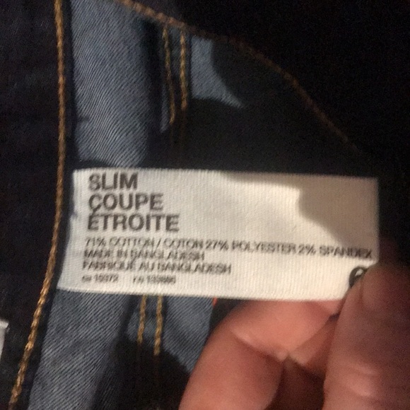 Like New Joe Fresh Slim Fit Dark Blue Jeans 71% Cotton Size 6 - Picture 4 of 4